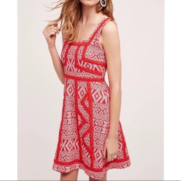 Anthropologie Dresses & Skirts - Maeve Emma Dress Sz 4 red white